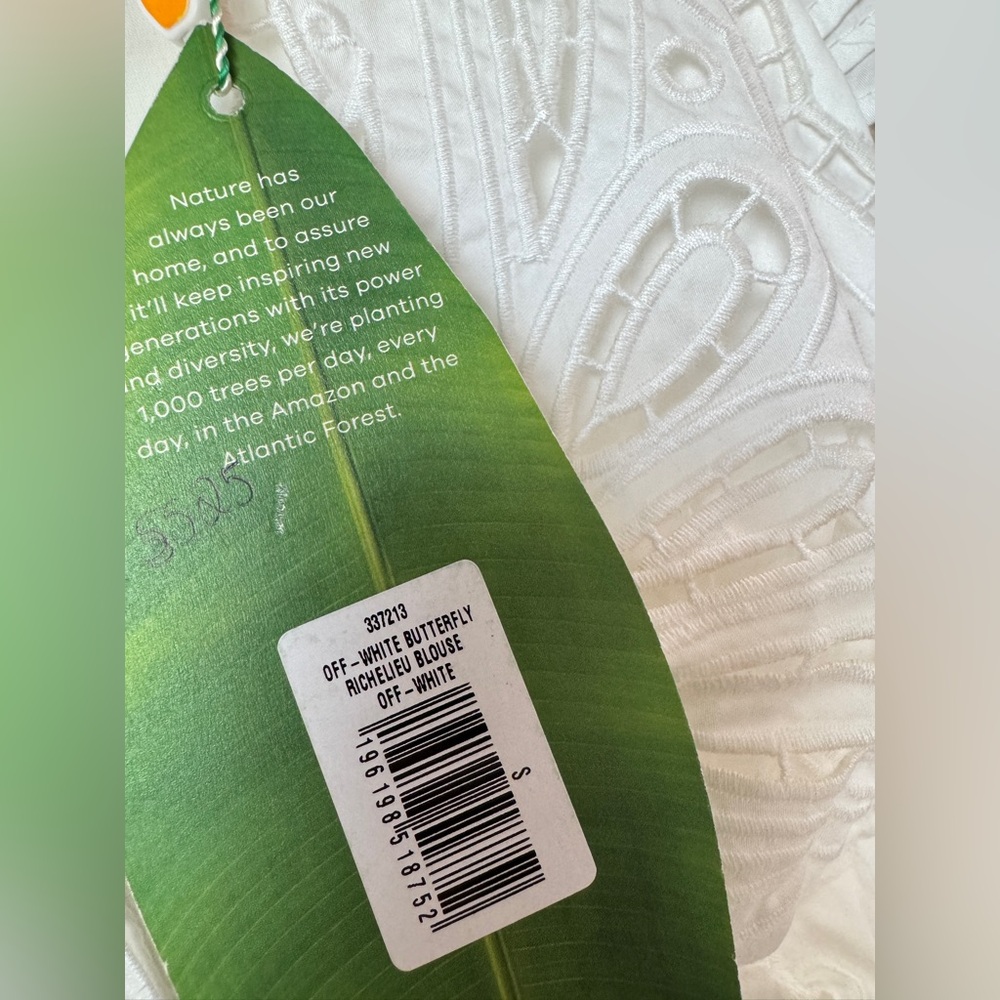 Farm Rio: Off-White Butterfly Richelieu Blouse - Picture 9 of 12